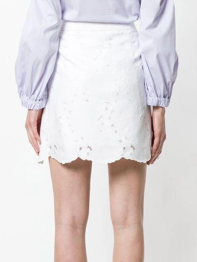 Shop Michael Michael Kors Floral Patterned Short Skirt - White