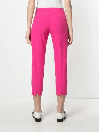 Shop Piazza Sempione Cropped Slim Fit Trousers In Pink