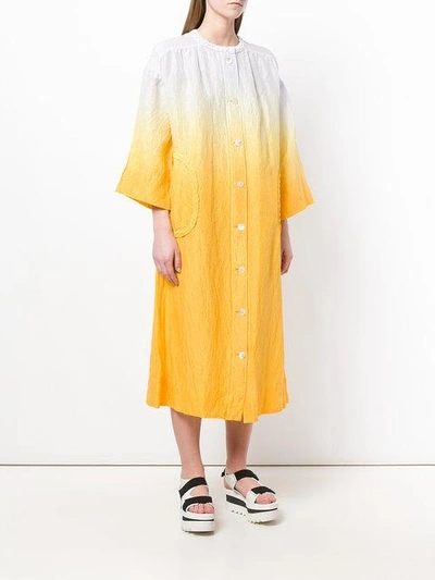 Shop Tsumori Chisato Contrast Colour Button Dress In Yellow