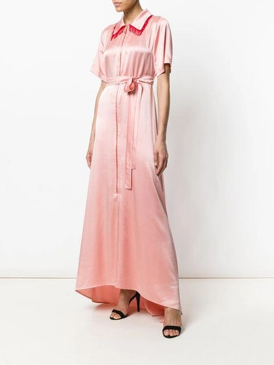 Shop Giacobino Beaded Fringes Long Dress In Pink