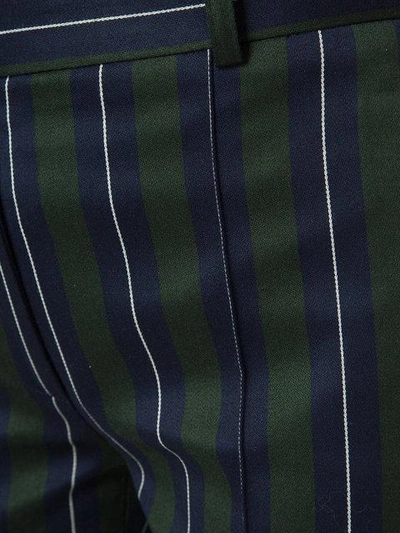 Shop Rokh Multi-stripe Cropped Trousers - Green