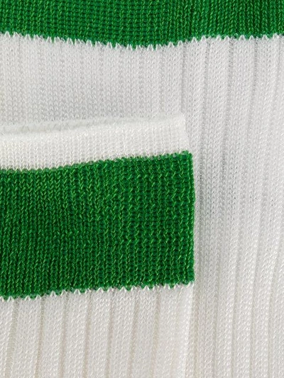 Shop Valentino Stripe Detail Socks In White