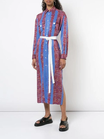 Shop Derek Lam Pattern Panel Stripe Tunic Dress
