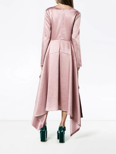 Shop Sies Marjan Bobbie Asymmetric Satin Dress In Pink