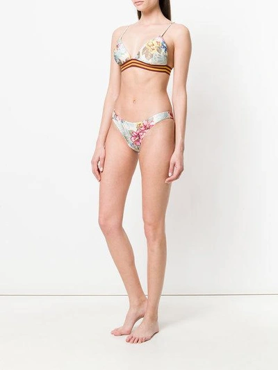 Shop Zimmermann Hibiscus Floral Print Bikini - Neutrals