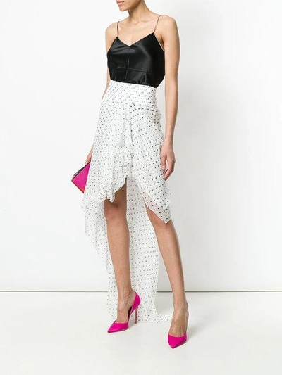 Alexandre Vauthier Asymmetric Spotted Ruffled Skirt In White