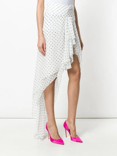 Alexandre Vauthier Asymmetric Spotted Ruffled Skirt In White