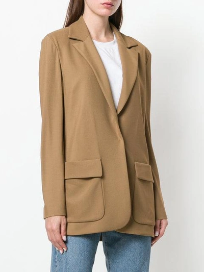 Alberta Ferretti Unlined Blazer In Brown
