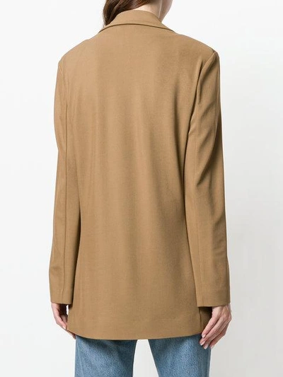 Alberta Ferretti Unlined Blazer In Brown