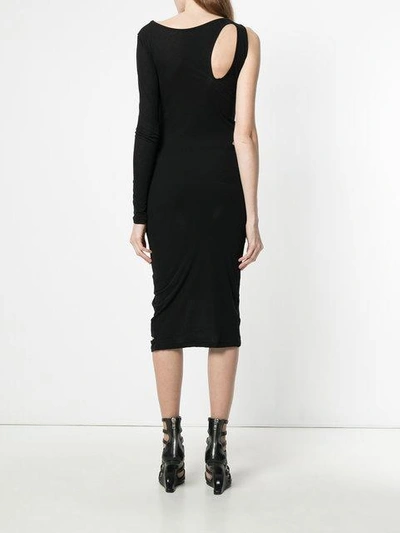 Shop Yohji Yamamoto Cutout One Shoulder Dress In Black