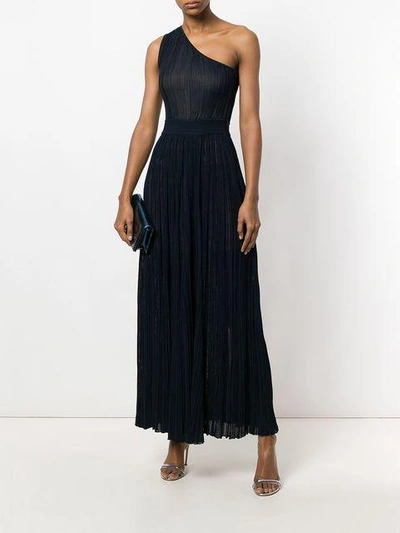 one-shoulder jersey-knit gown