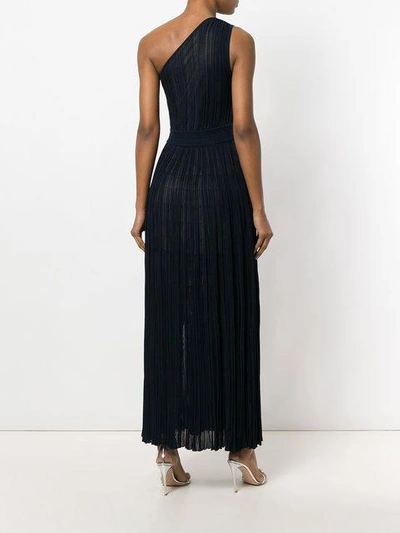 one-shoulder jersey-knit gown