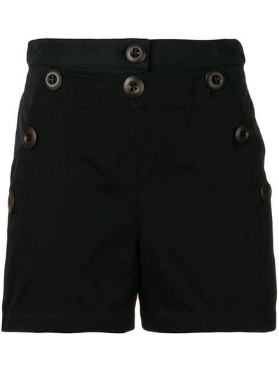 Shop Moncler Button Front Shorts - Black