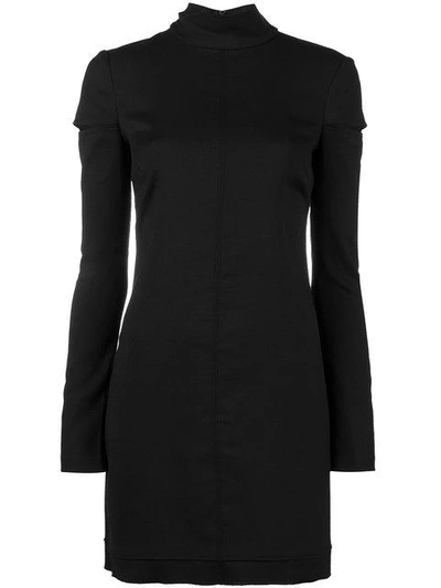 Shop Helmut Lang Mini Dress With Cut-out Shoulders - Black