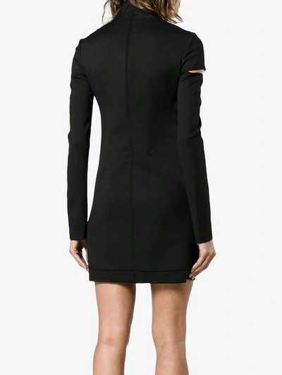 Shop Helmut Lang Mini Dress With Cut-out Shoulders - Black