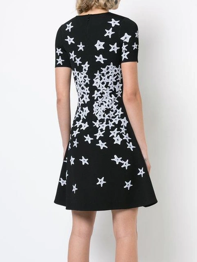 Shop Oscar De La Renta Starfish-print Flared Dress - Black