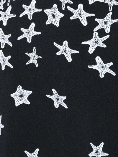 Shop Oscar De La Renta Starfish-print Flared Dress - Black
