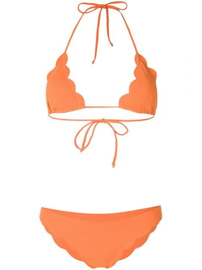 Shop Marysia Scalloped Bikini Set - Yellow & Orange