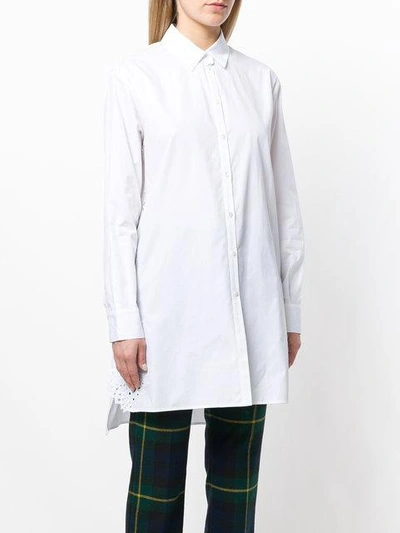 Shop Ermanno Scervino Eyelet Detail Long Shirt - White