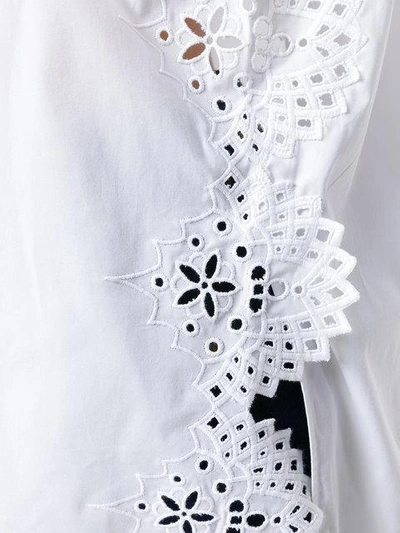 Shop Ermanno Scervino Eyelet Detail Long Shirt - White