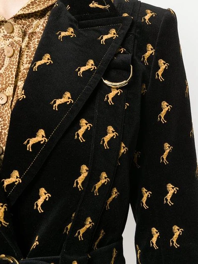 Shop Chloé Horse-embroidered Velvet Jacket