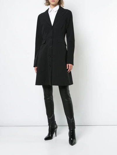 Shop Yang Li Single Breasted Flared Coat In Black