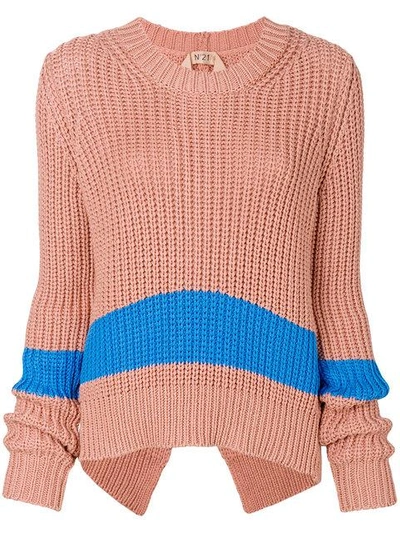 Shop N°21 Nº21 Block Stripe Chunky-knit Sweater - Brown