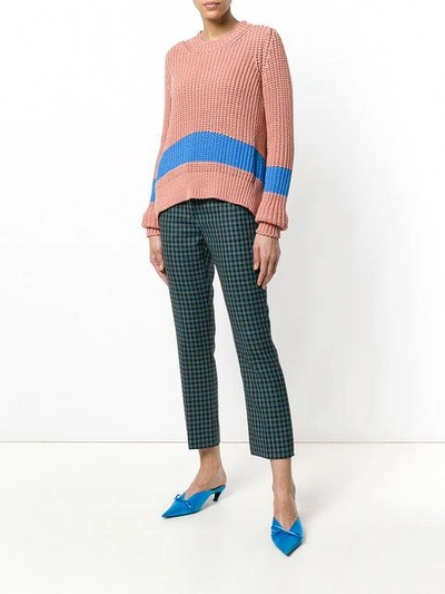 block stripe chunky-knit sweater