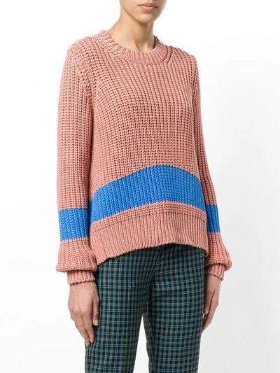 Shop N°21 Nº21 Block Stripe Chunky-knit Sweater - Brown