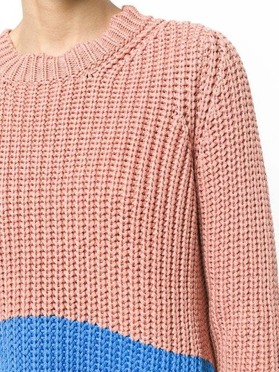 block stripe chunky-knit sweater