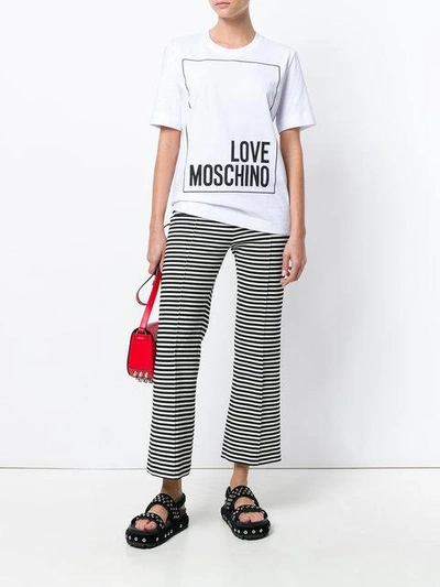 Shop Love Moschino Logo Print T-shirt In White