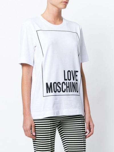 Shop Love Moschino Logo Print T-shirt In White