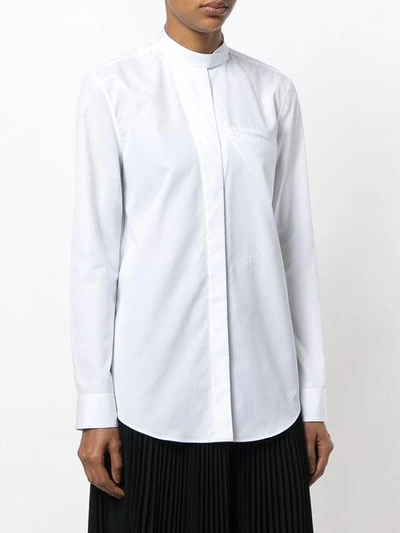 Shop Jil Sander Band Collar Shirt In White