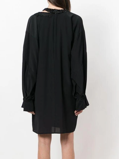 Shop Giacobino Embellished Neck Oversized Dress In Black