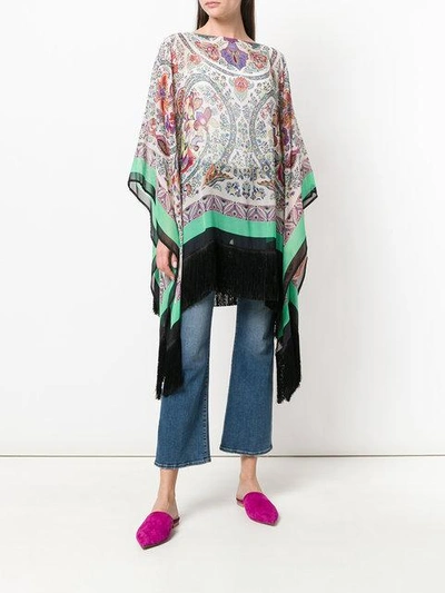 Shop Etro Fringed Kimono Top
