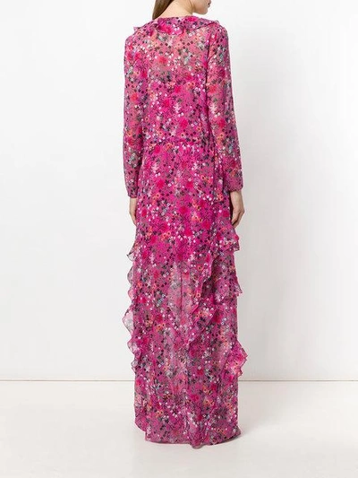 long floral ruffle dress