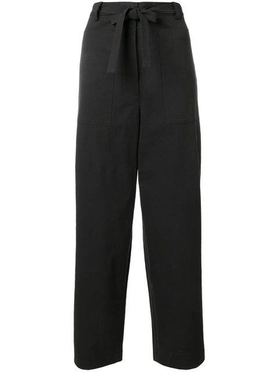 Shop Sara Lanzi Oversize Tapered Trousers In Black