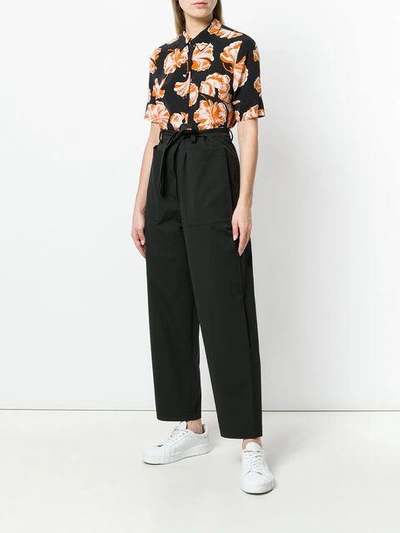 Shop Sara Lanzi Oversize Tapered Trousers In Black