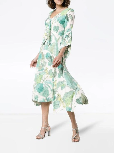 Shop Peter Pilotto Silk Palm Print Dress