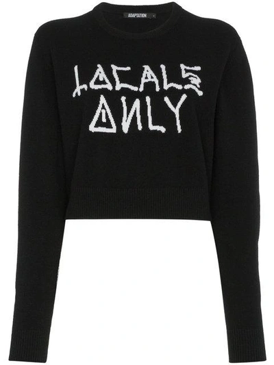 Shop Adaptation Locals Only Crop Cashmere Sweatshirt - Black