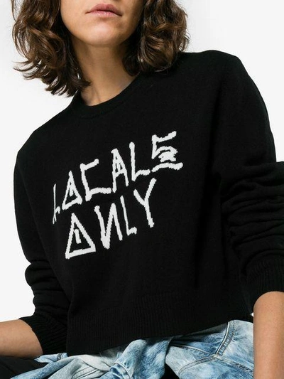 Shop Adaptation Locals Only Crop Cashmere Sweatshirt - Black