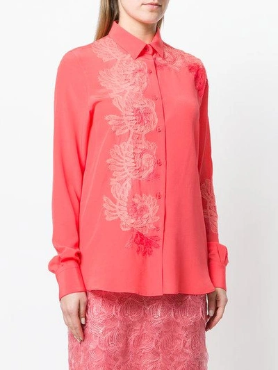 Shop Ermanno Scervino Embroidered Long-sleeve Shirt - Pink