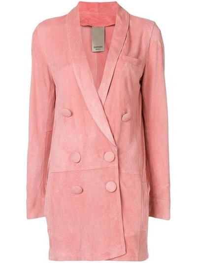 Shop Numerootto Double Breasted Jacket In Pink