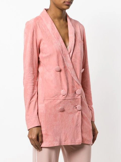 Shop Numerootto Double Breasted Jacket In Pink