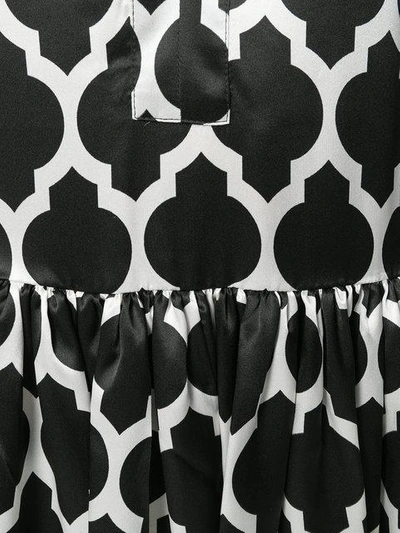 Shop Wandering Geometrical Print Flared Dress In Black
