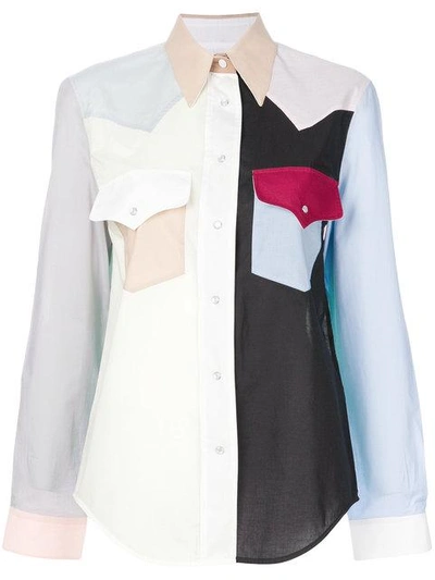 Shop Calvin Klein 205w39nyc Colour-block Western Shirt In Multicolour