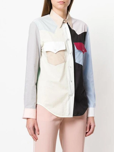 Shop Calvin Klein 205w39nyc Colour-block Western Shirt In Multicolour