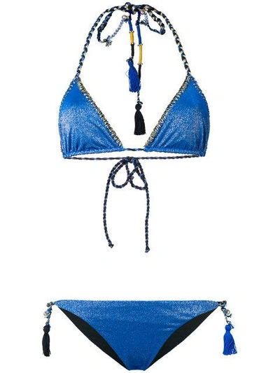 Shop Anjuna Denise Metallic Finish Bikini - Blue