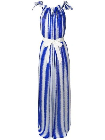 striped tie waist maxi dress