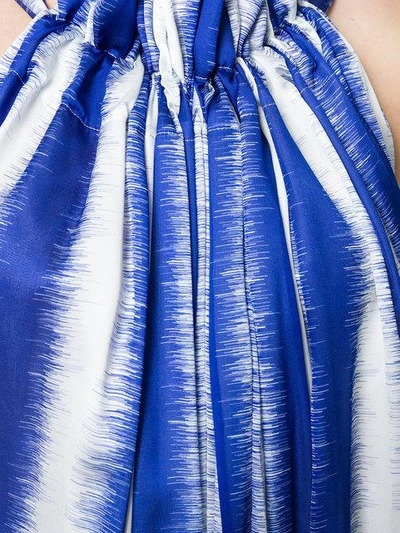 Shop Maison Rabih Kayrouz Striped Tie Waist Maxi Dress In Blue